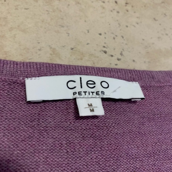 Cleo Petites Purple Knit Sweater with Yoke Detail - Size M/M - Picture 3 of 6